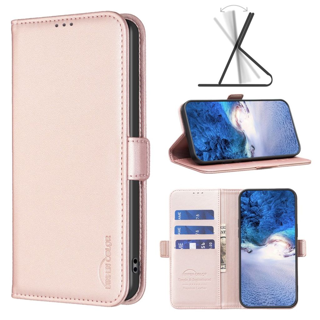 BINFEN COLOR iPhone 16 Wallet Cover – Pink