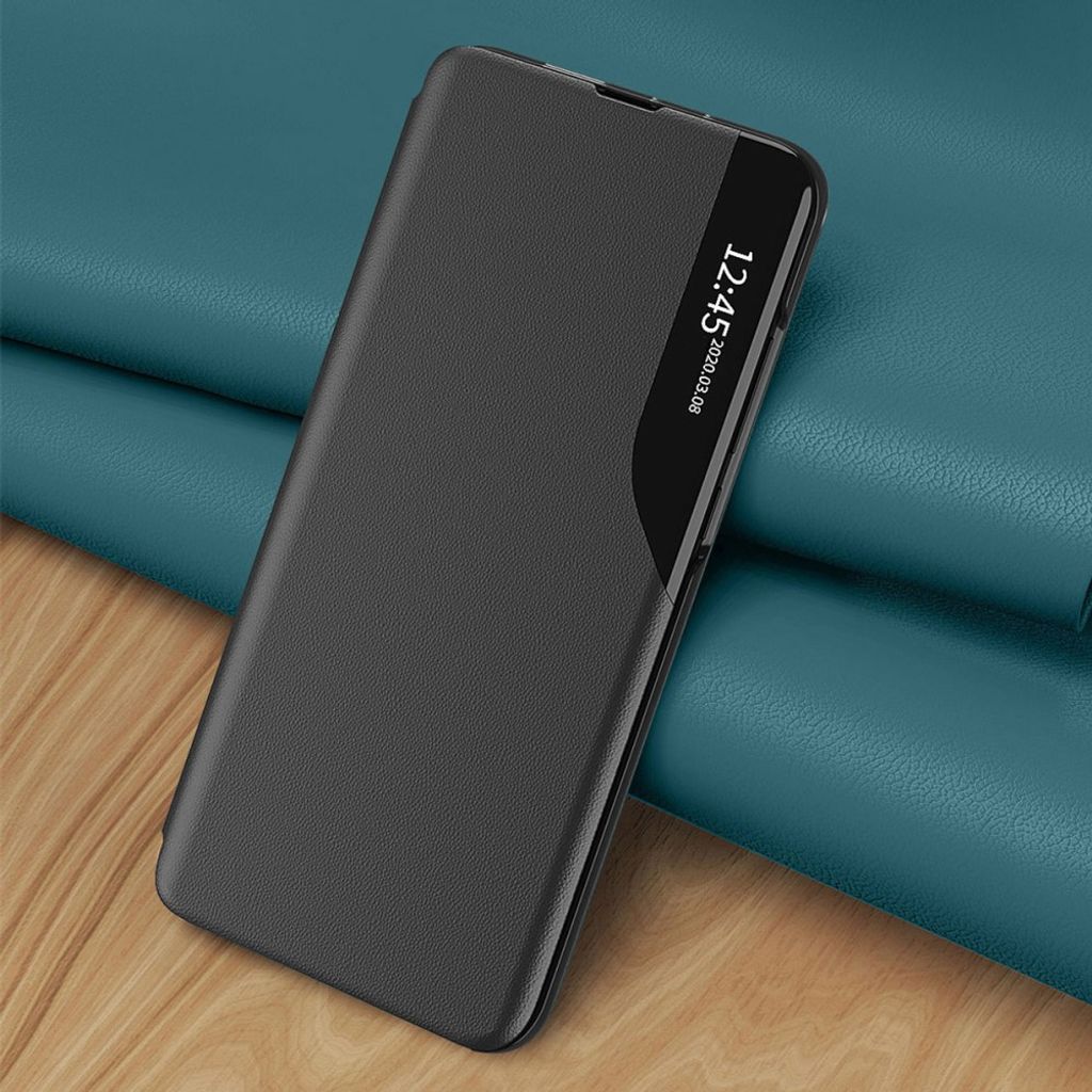 Samsung Galaxy A27 5G Kotelo Näkymäikkuna Jalusta PU-nahka - Vihreä