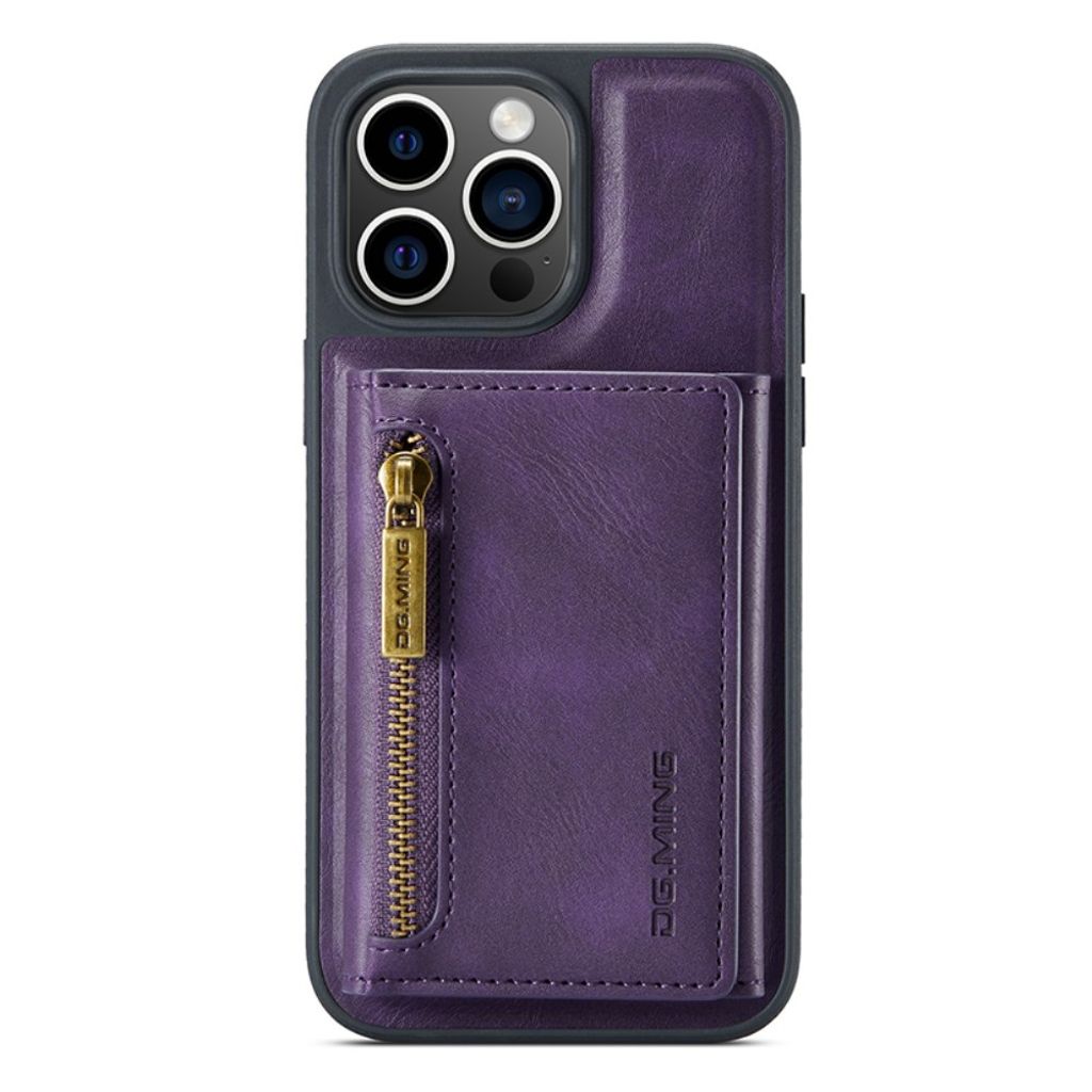 DG.MING iPhone 13 Pro Max Lompakkokuori RFID-estävä 2-in-1 - Violetti