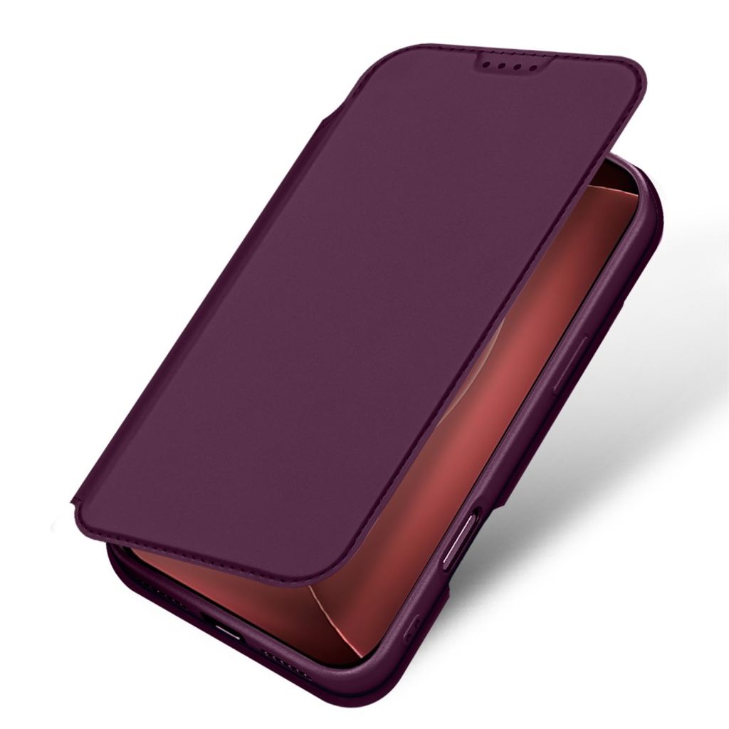 DUX DUCIS iPhone 18 Pro / 17 Pro Lompakkokotelo PU-nahka - Dark Cherry