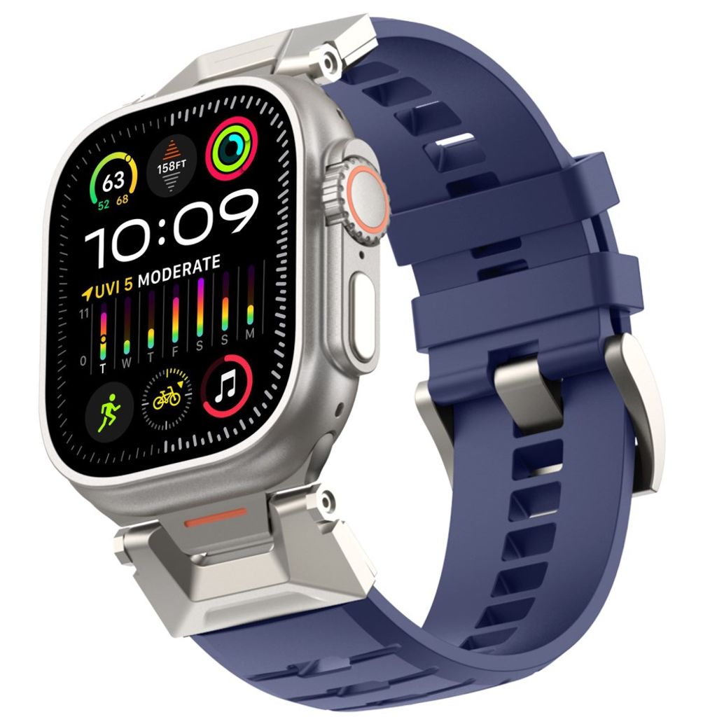 AHASTYLE WE30 Apple Watch 49/46/44/42mm Klockarmband i Fluorgummi - Blå