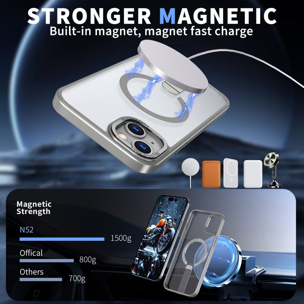 iPhone 14 Plus MagSafe Deksel med Stativ – Grå