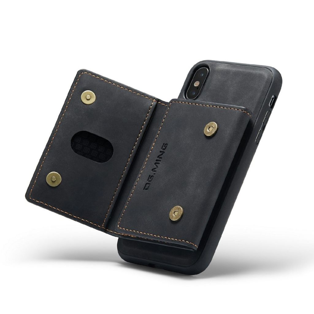 DG.MING iPhone XS Max Pungcover Stødsikret Stativ - Sort