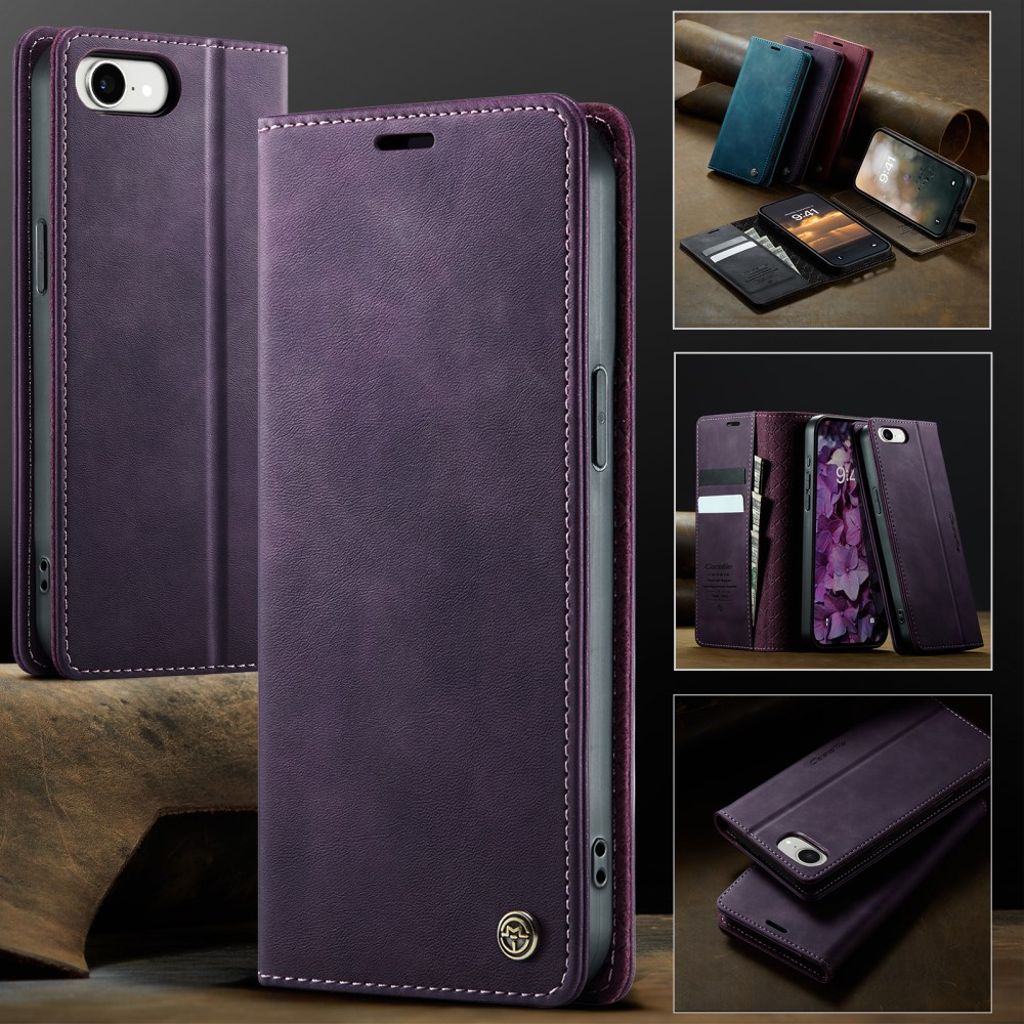 CASEME iPhone 16e Plånboksfodral RFID-blockerande med Stativ – Lila