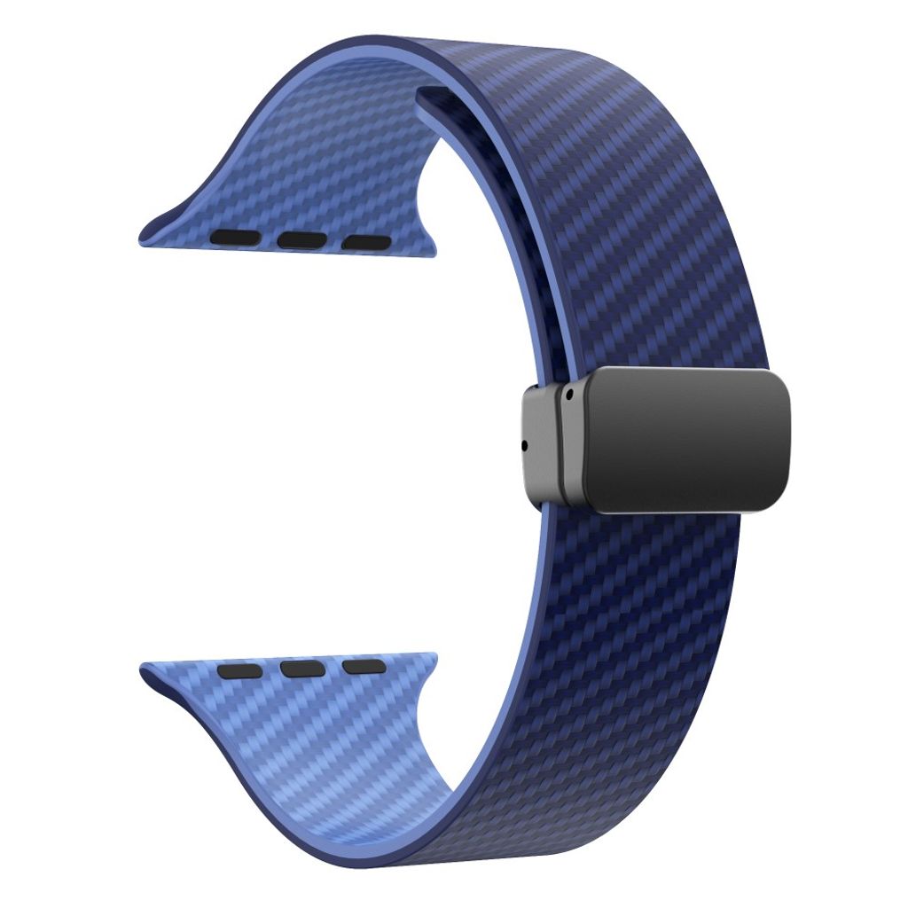 Apple Watch 49 / 46 / 44 / 42mm Klockarmband kolfibertextur - Blå