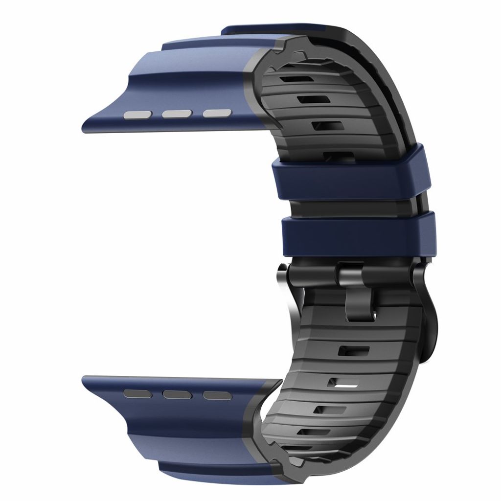 Apple Watch 49/46/44/42mm Tvåfärgat Klockarmband Silikon - Blå/Svart