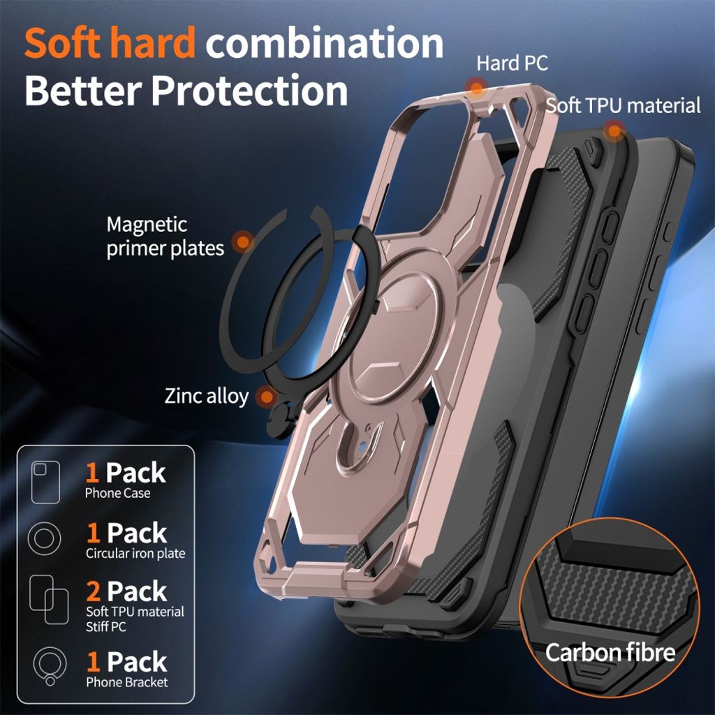 iPhone 13 Pro Max Magneettinen Kuori Jalusta – Ruusu kultaa