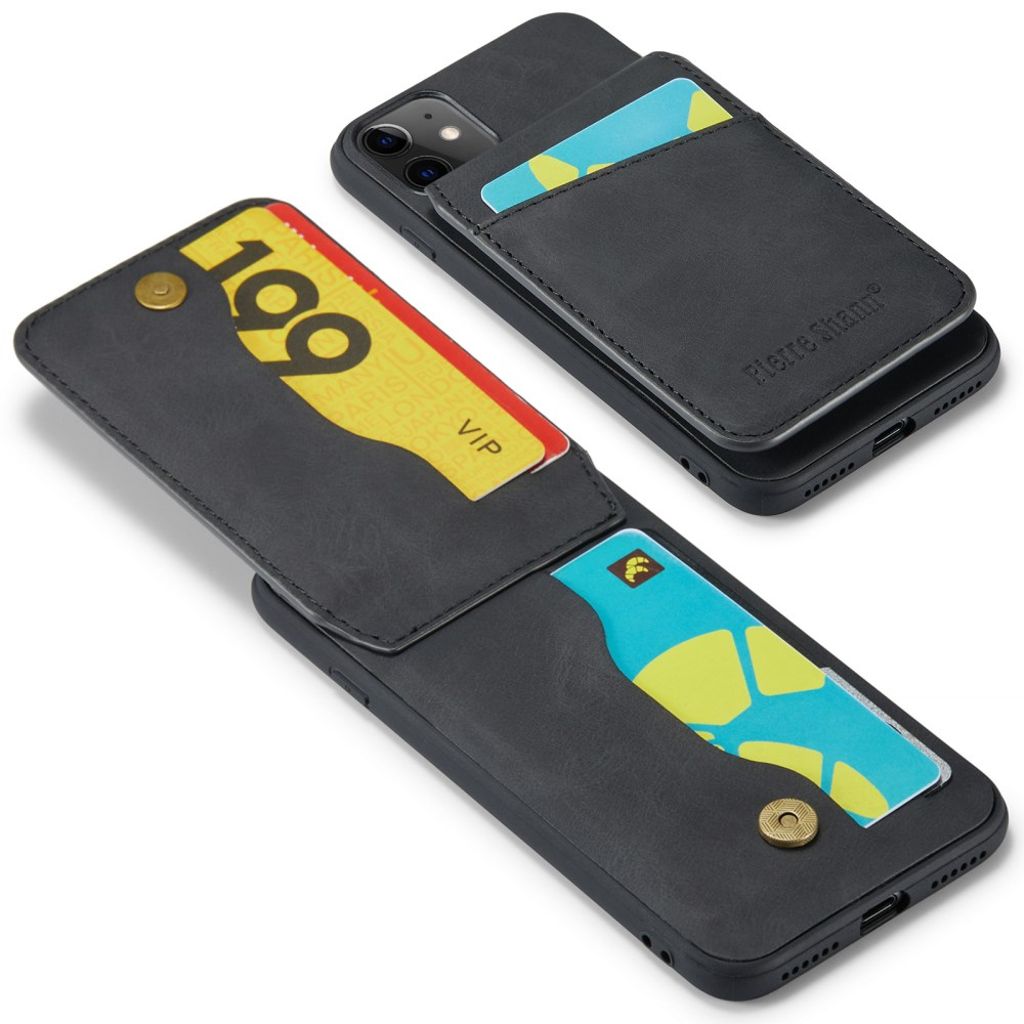 FIERRE SHANN iPhone 11 Skal med Kortfack - Svart