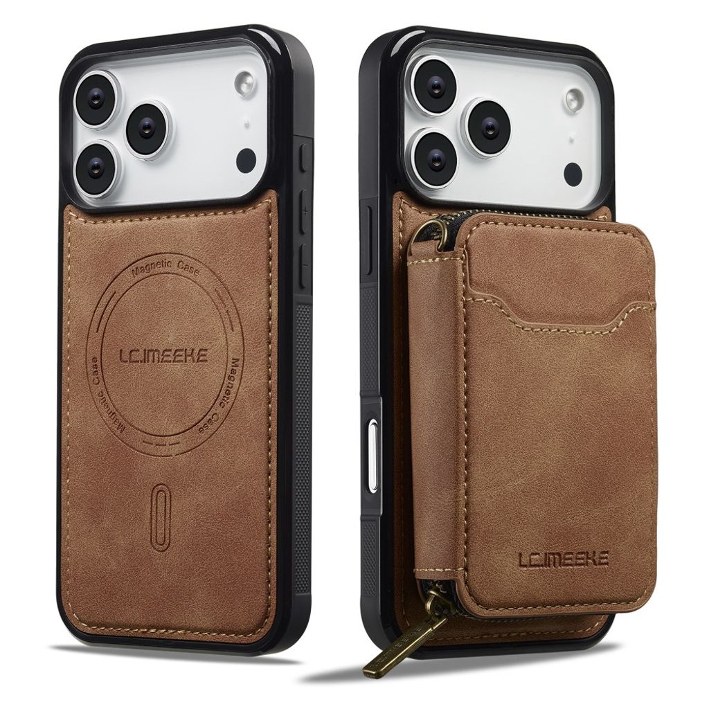 LC.IMEEKE iPhone 18 Pro Max/17 Pro Max MagSafe-kuori lompakolla - Ruskea