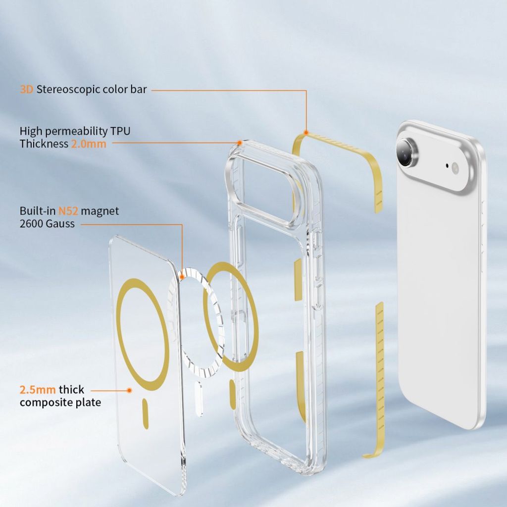 iPhone Air MagSafe kuori akryylitakalla - Keltainen