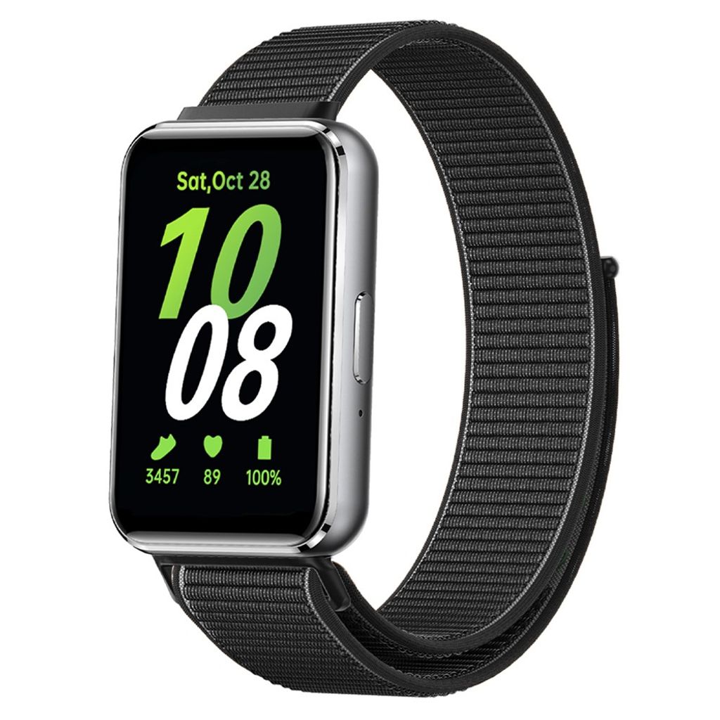 Samsung Galaxy Fit3 Flätat Klockarmband i Nylon - Svart