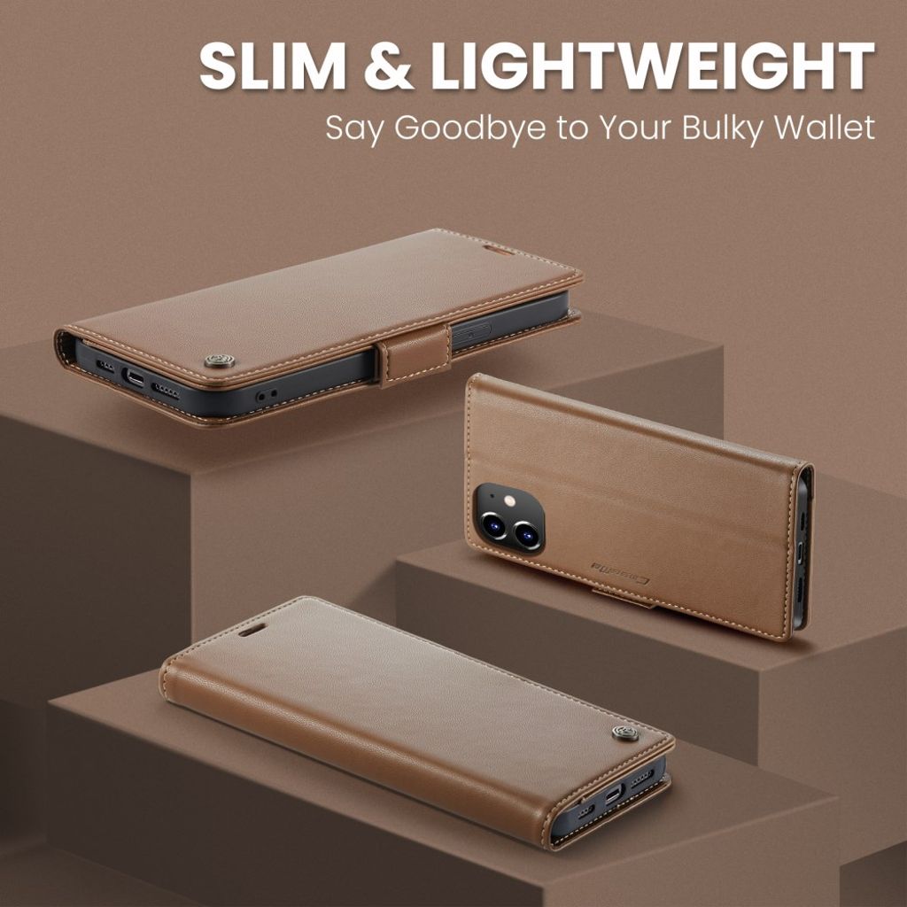 CASEME iPhone 12 / 12 Pro Etui med Kortplads - Brun