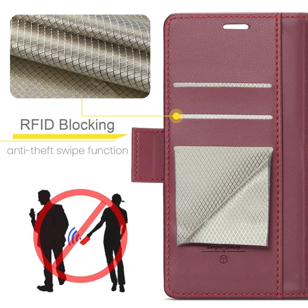 CASEME Samsung Galaxy Z Fold7 5G Fodral med RFID-blockering - Röd
