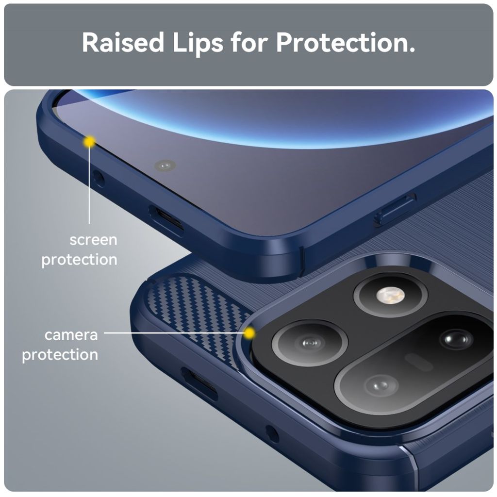 OnePlus 15 Cover Kulfiberstruktur - Blå