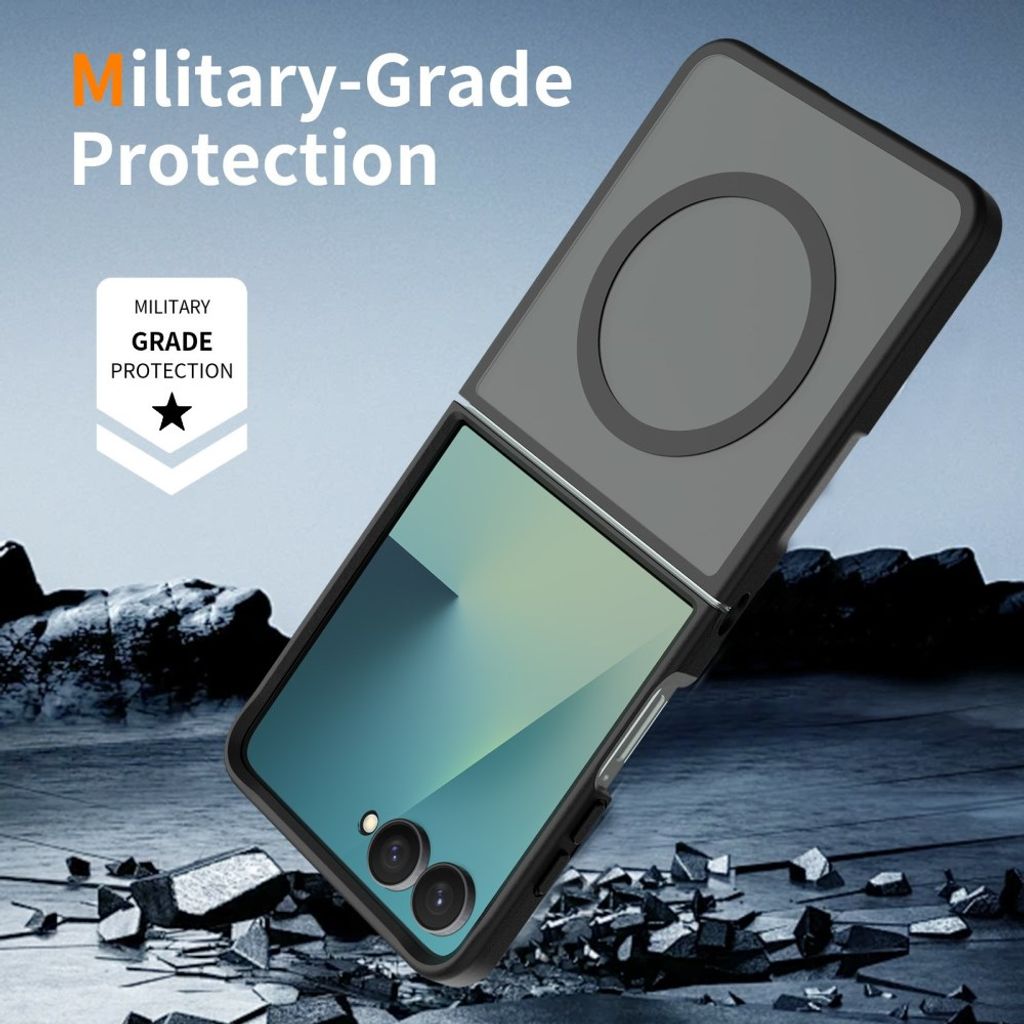 Samsung Galaxy Z Flip8 MagSafe kuori akryylitakalla - Musta