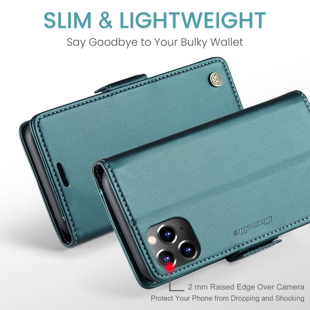 CASEME iPhone 11 Pro Max Plånboksfodral RFID-blockerande – Grön
