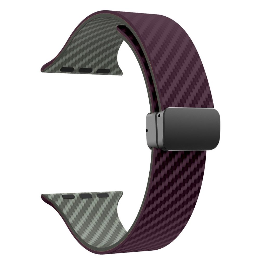 Apple Watch 42 / 41/ 40 / 38mm Klockarmband kolfibertextur - Lila