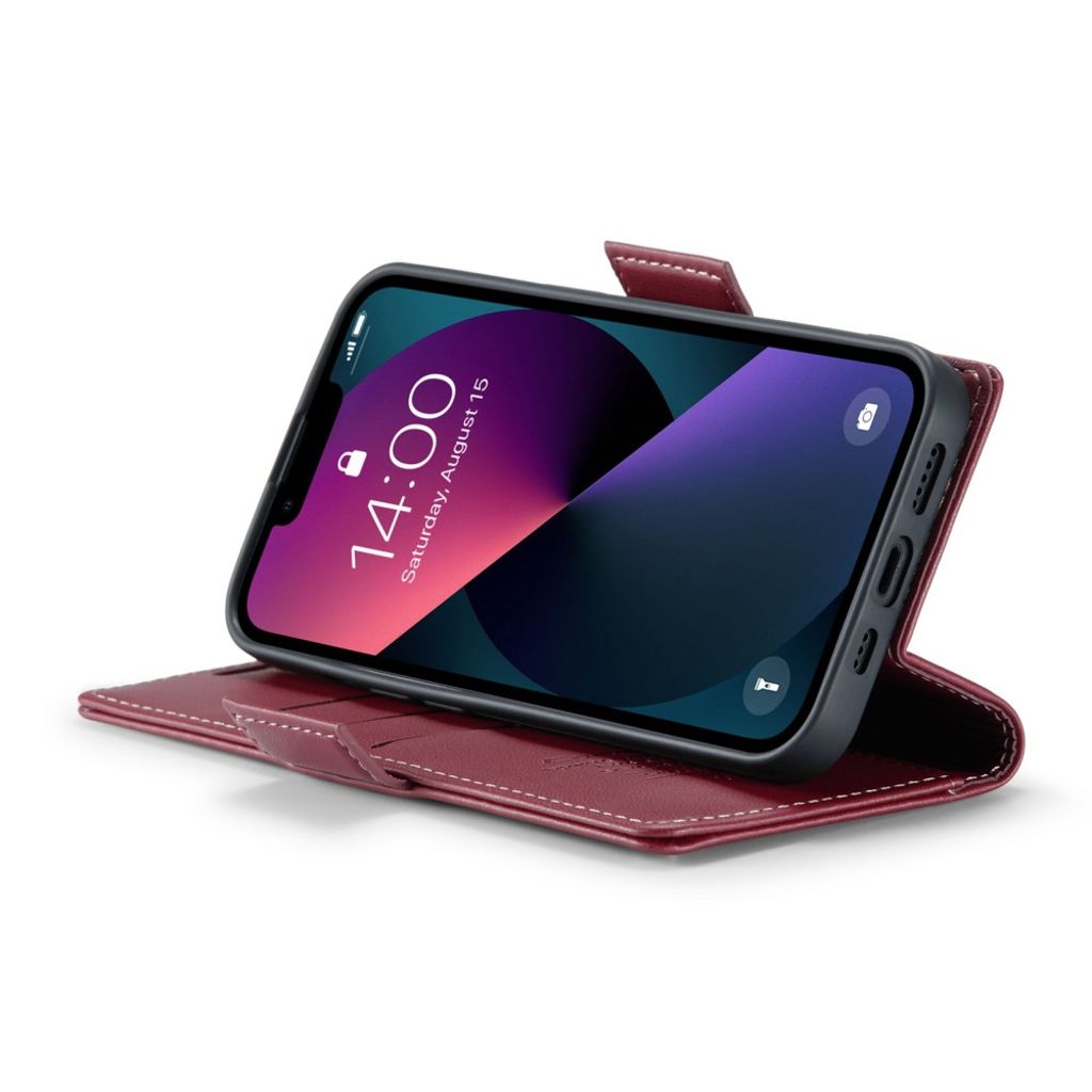 CASEME iPhone 14 023 RFID-blokerende Pungetui – Rød