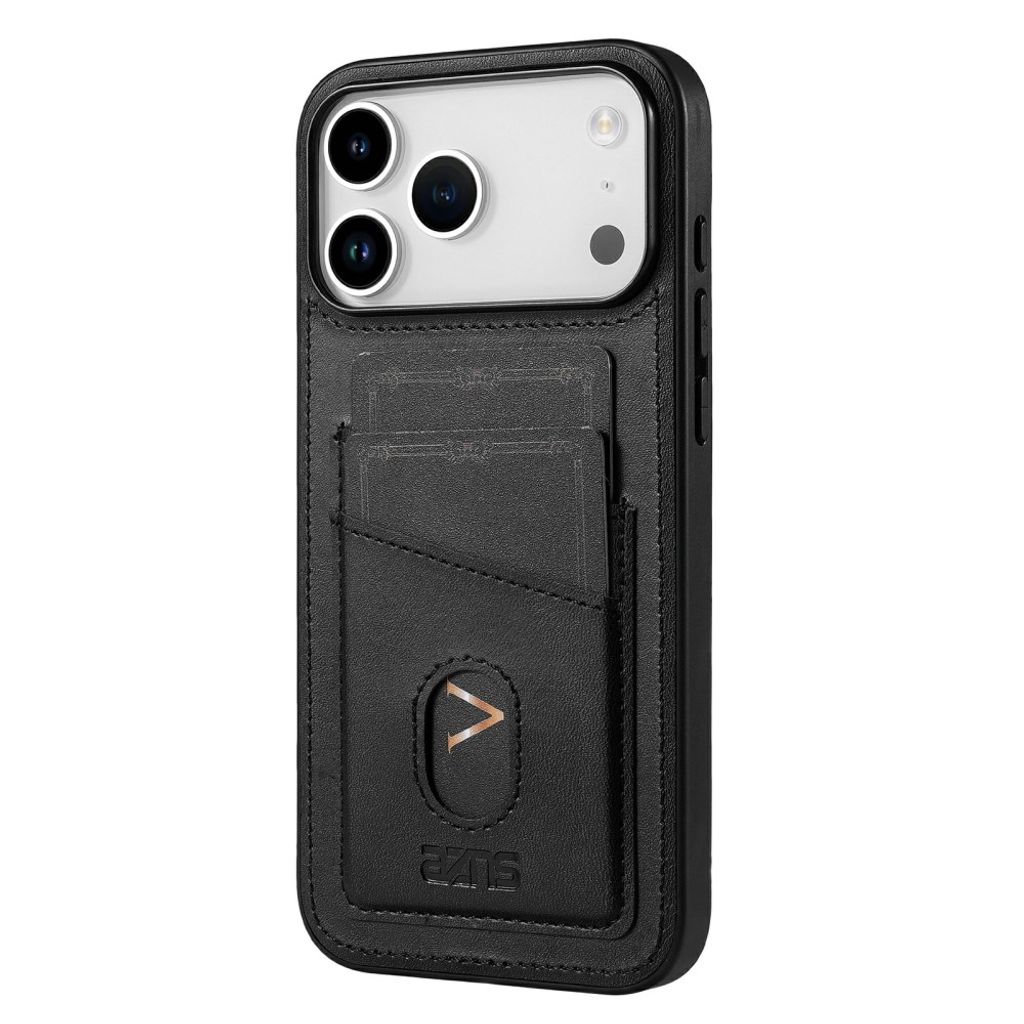 iPhone 18 Pro Max/17 Pro Max Kuori korttitaskulla PU-nahkaa - Musta