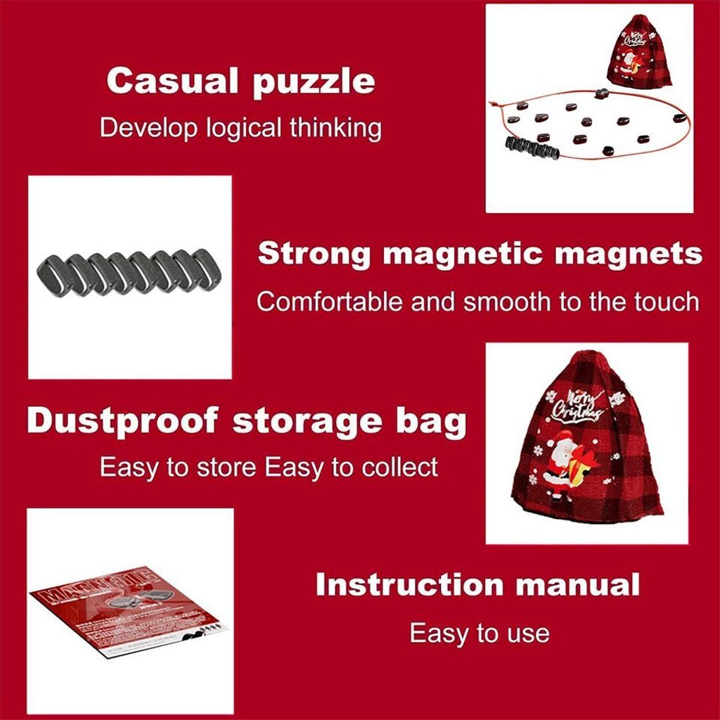 Magnetisk brætspil, puslespil, strategispil, juleversion