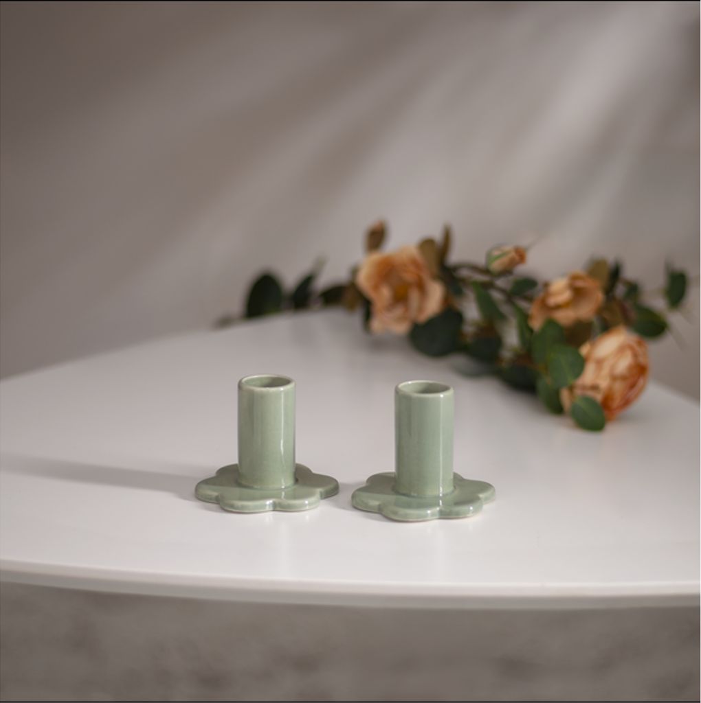 Star Trading ljushållare Bloom 2-pack – grön