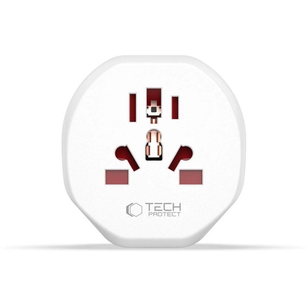 Tech-Protect universal reseadapter till EU - vit