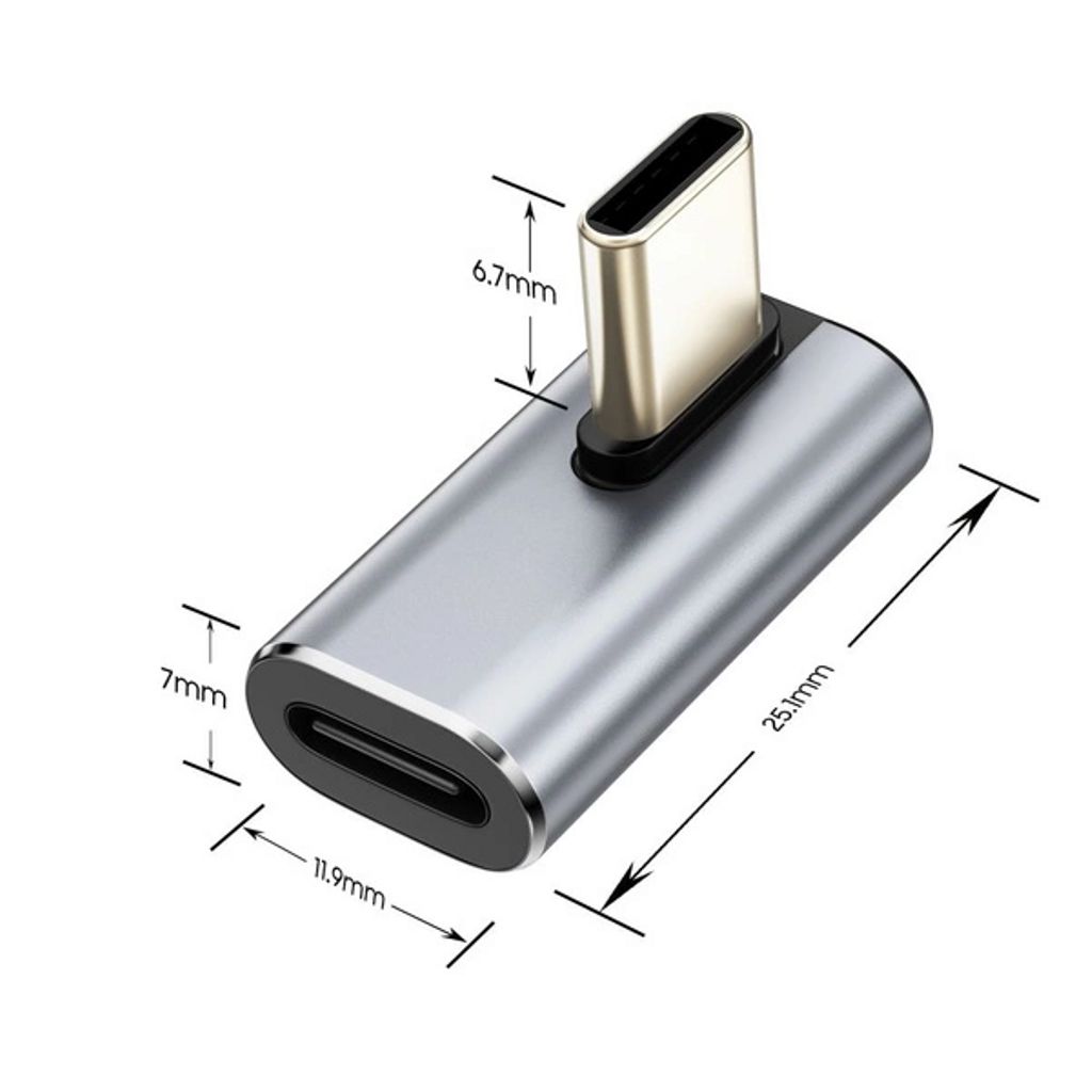 Tech-Protect Ultraboost AA03 USB-C vinklet adapter – grå