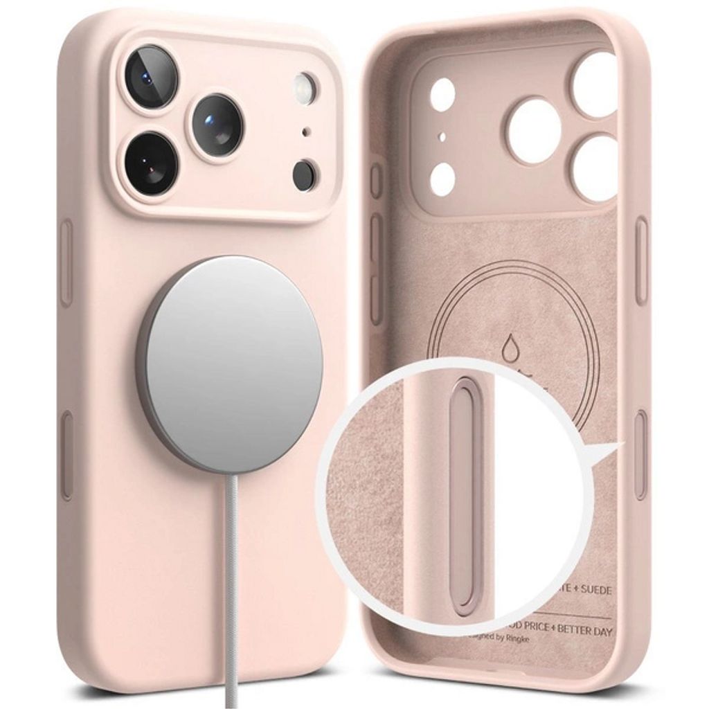 Ringke Silicone Magnetic MagSafe Deksel till iPhone 17 Pro Max - Rosa
