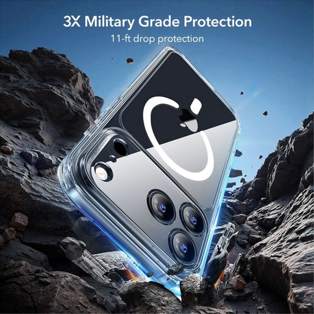 ESR Classic Hybrid MagSafe Set Deksel & Skjermbeskytter till iPhone 17 Pro Max - Gjennomsiktig