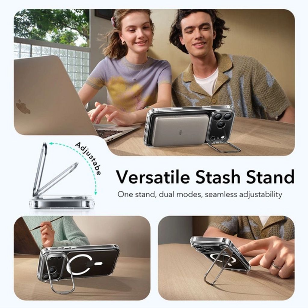 ESR Classic Hybrid Kickstand MagSafe Case for iPhone 17 Pro - Clear