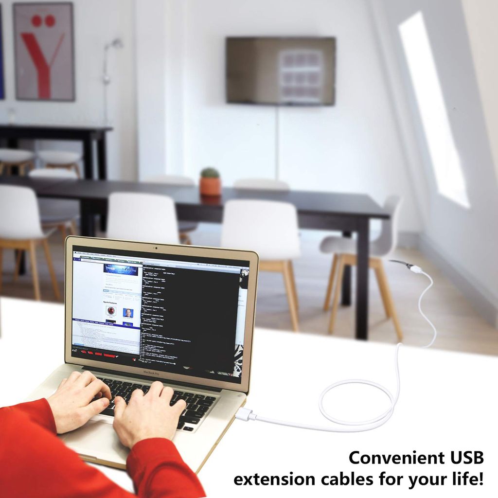 SiGN USB-A förlängningskabel 2m – vit