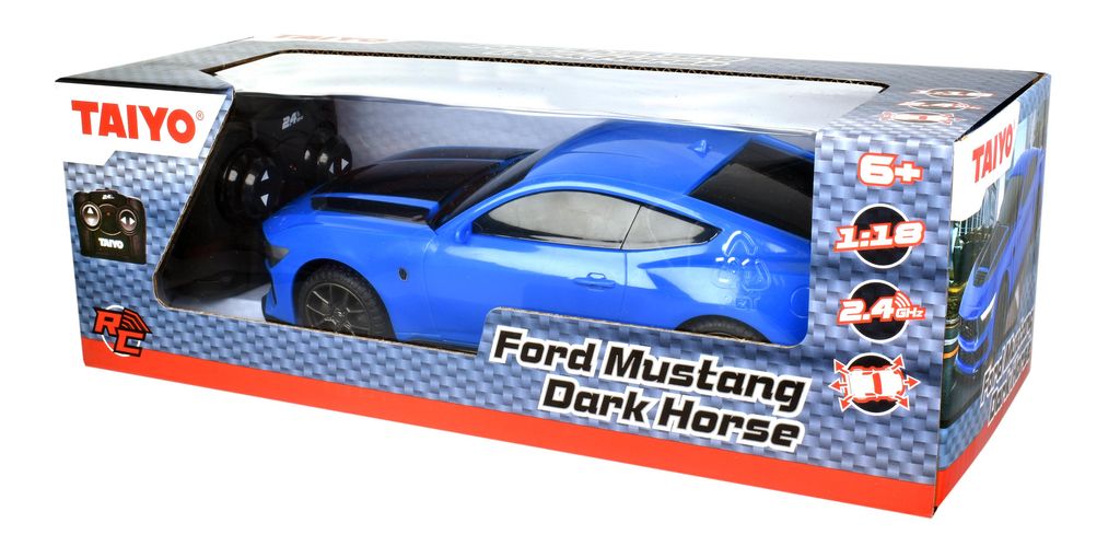 Taiyo Radio-ohjattava auto Ford Mustang GTD Dark Horse 1:18 – sininen