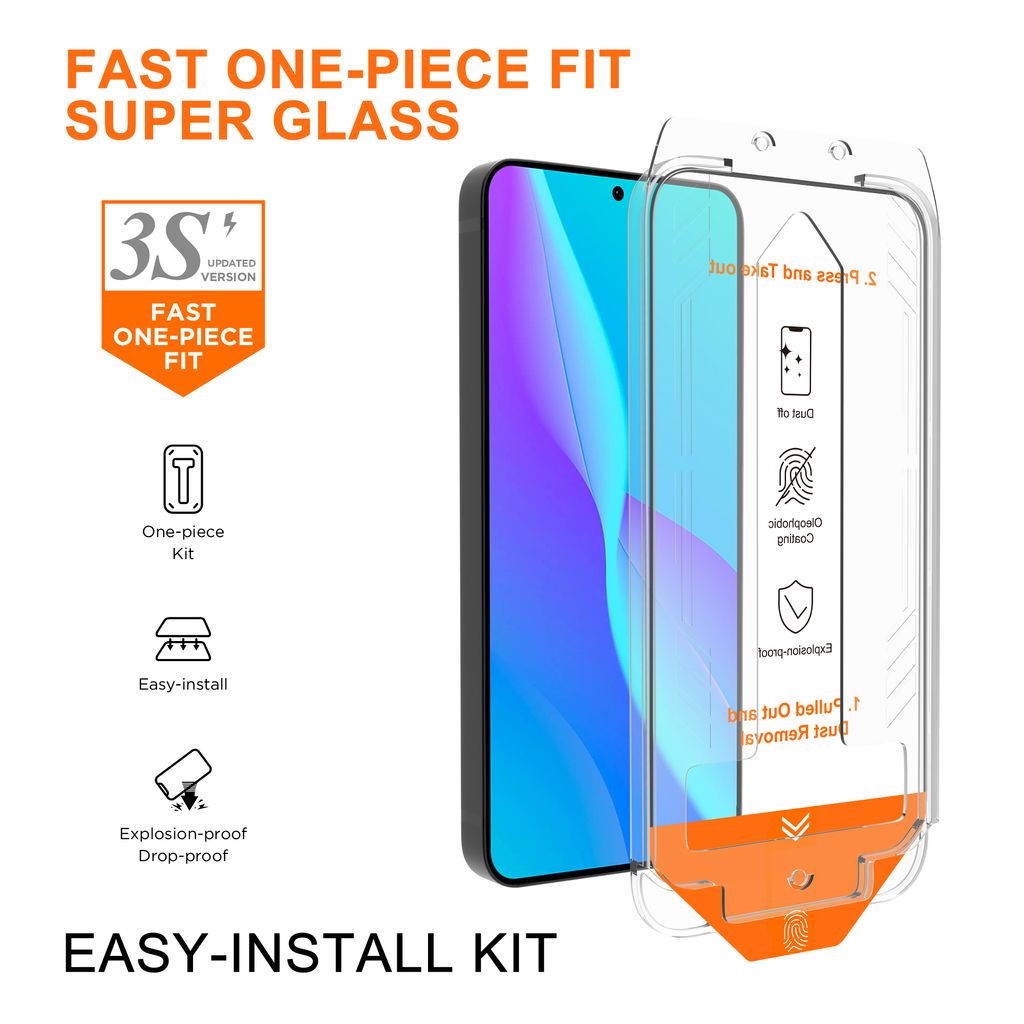 SiGN Full Cover Skjermbeskytter for Samsung Galaxy S25 med monteringsramme