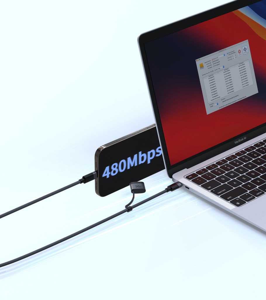 SiGN USB-C to USB-A + Magsafe3 Charging Cable, 240W