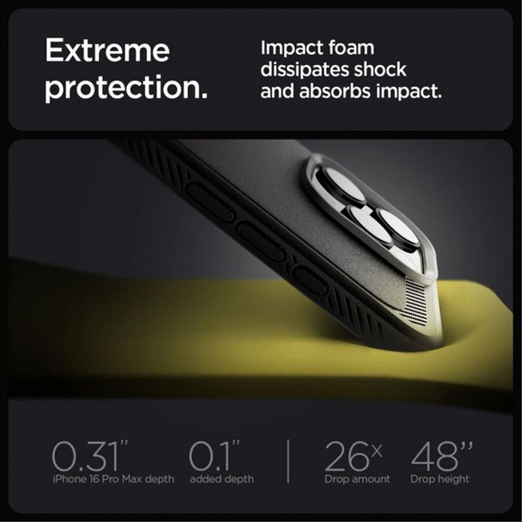 Spigen iPhone 16 Pro Max Rugged Armor MagSafe Kuori - Musta
