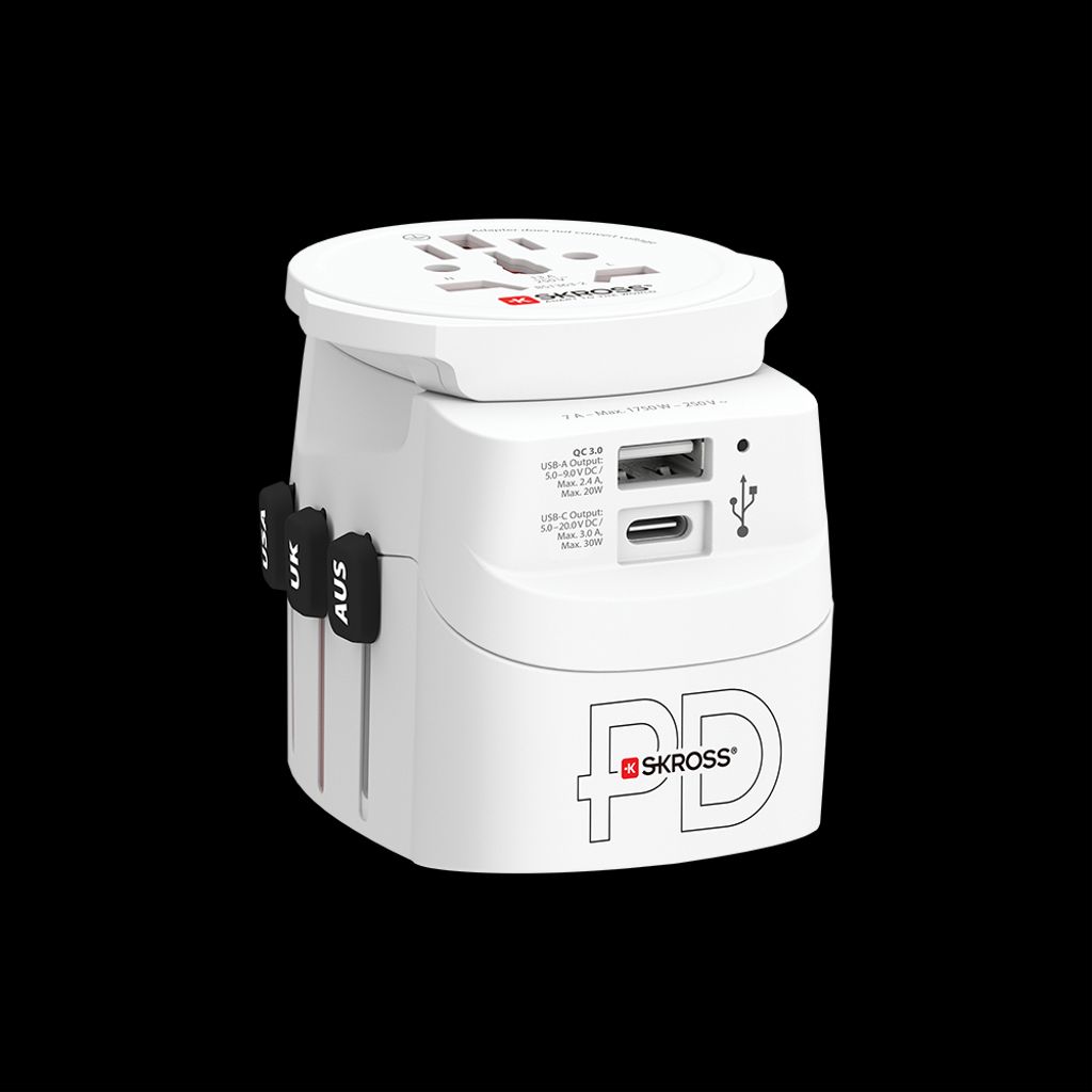 SKROSS PRO Light universal reiseadapter med USB-A/USB-C 30W PD
