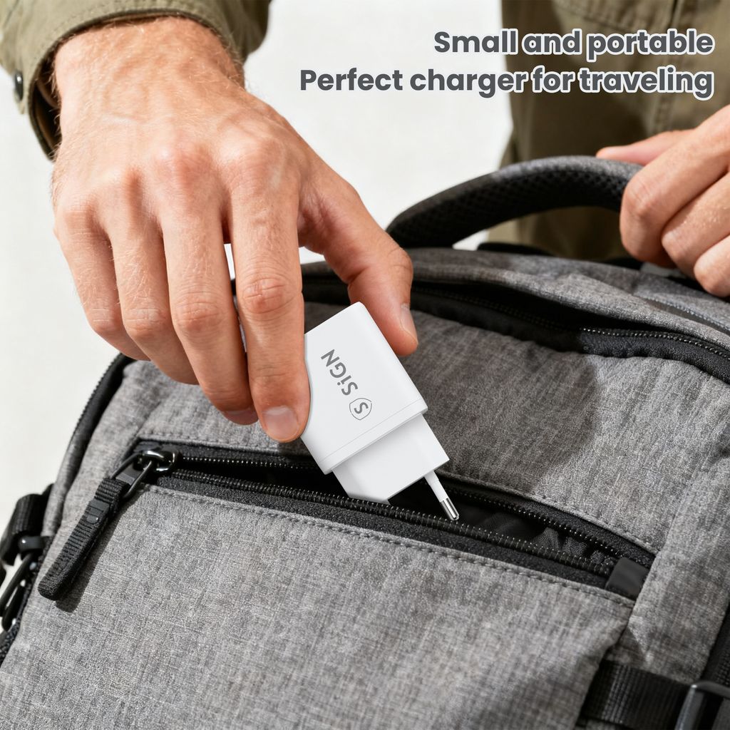 SiGN Snabbladdare USB-A QC 3.0, 18W, 3A - Vit