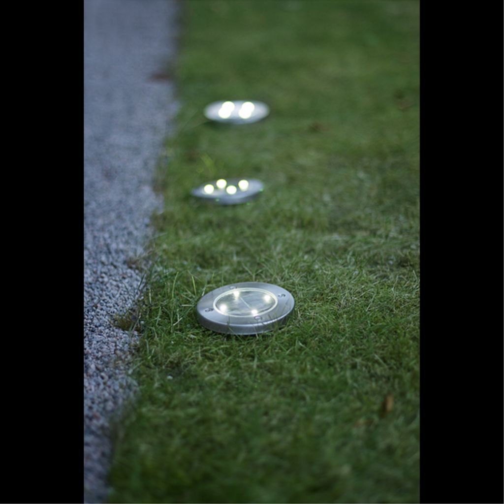 Star Trading Solcellsspotlight Lawnlight 3-pack – Silver