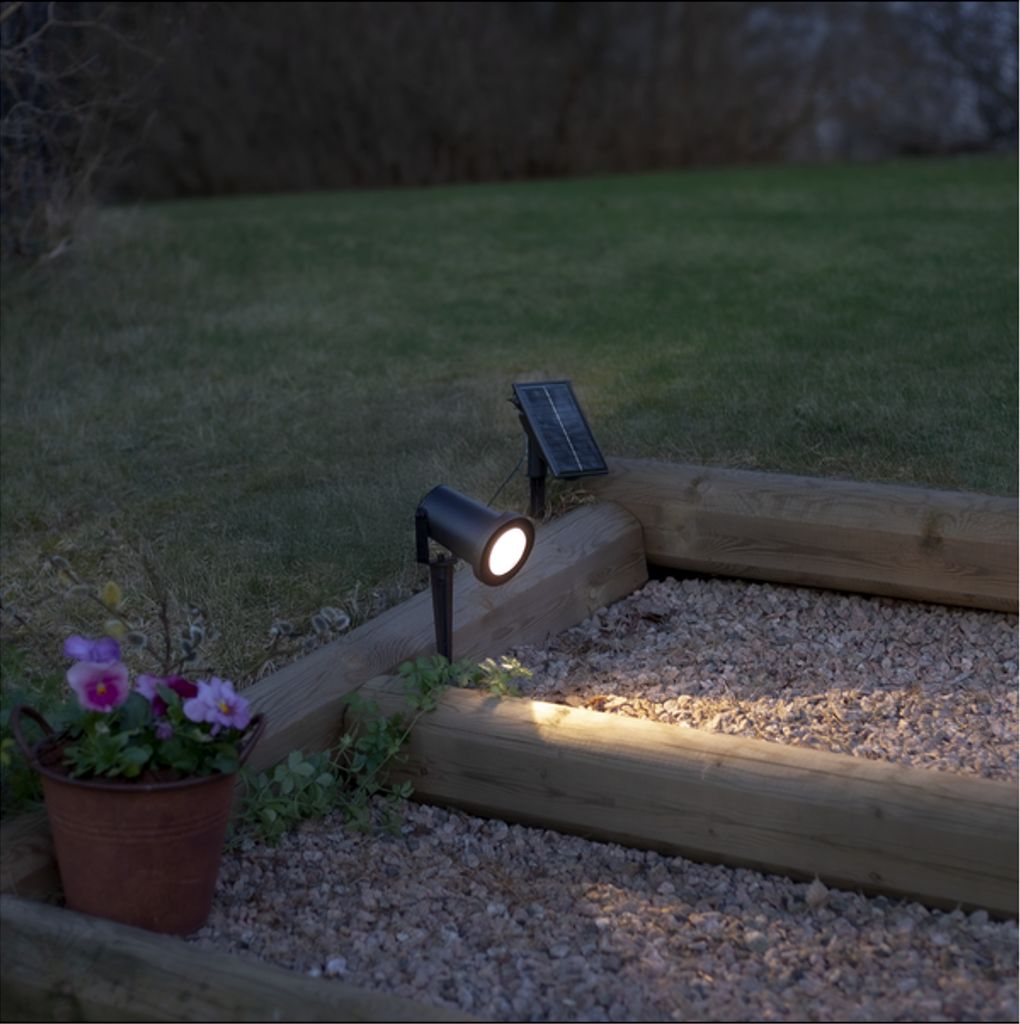 Star Trading solcellsspotlight Powerspot 10 cm – Svart