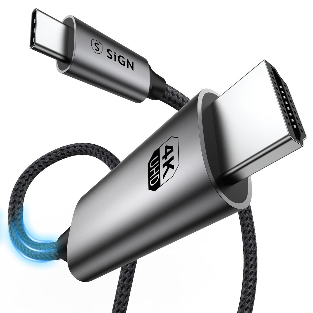 SiGN USB-C - HDMI 4K 60Hz -kaapeli, 2m - Musta