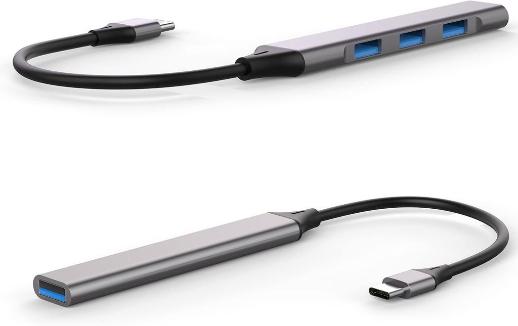 4Smarts USB-C-keskitin 4x USB-A-laturiin - tähtiharmaa