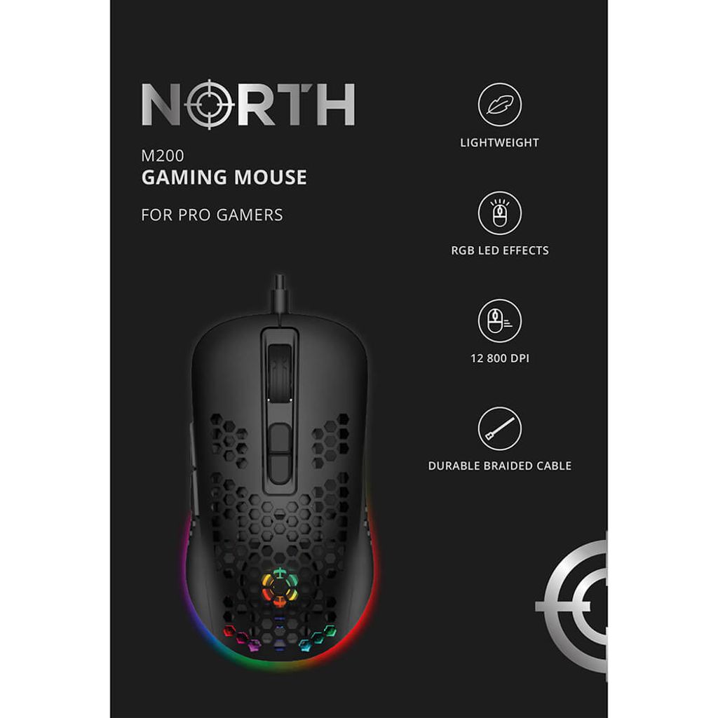 North M200 Trådad Gamingmus RGB – Svart