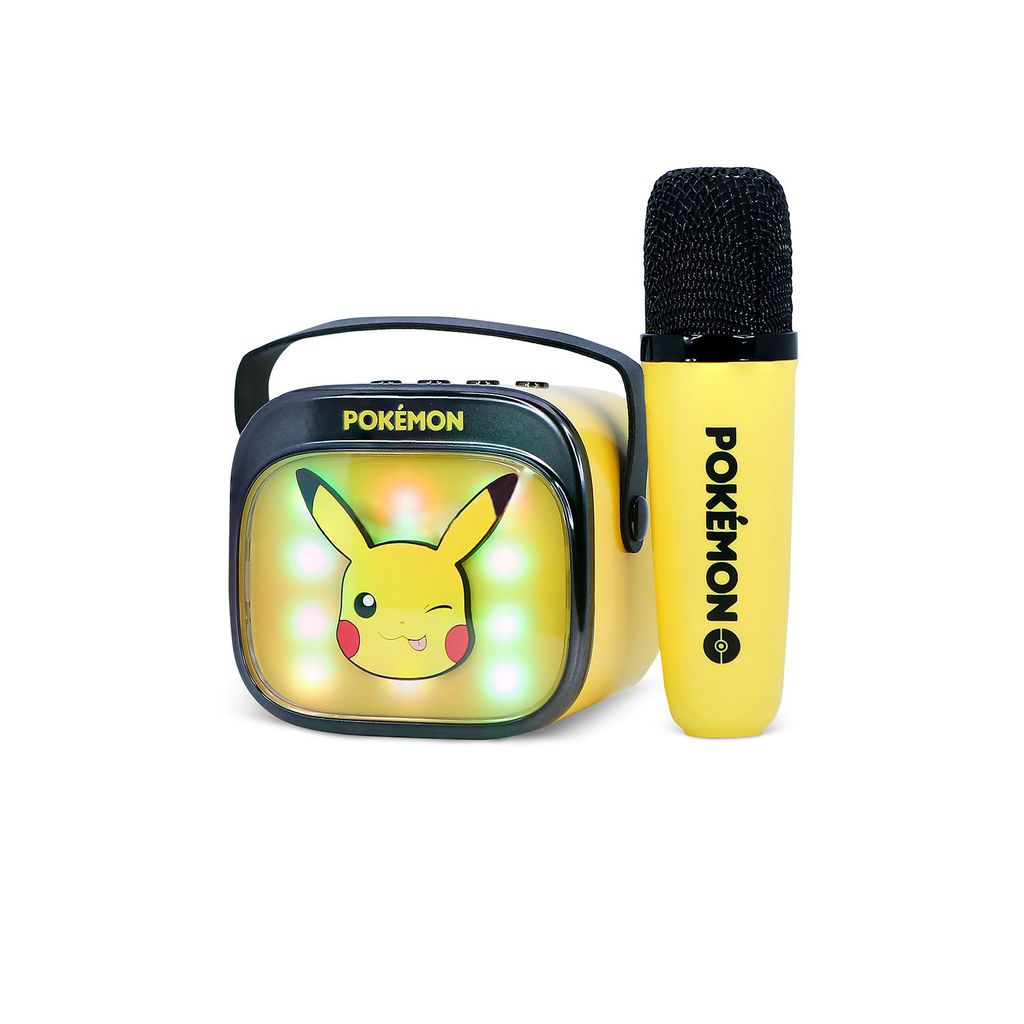 Pokémon Popsing -karaoke-kaiutin mikrofonilla ja LED-valolla - Pikachu
