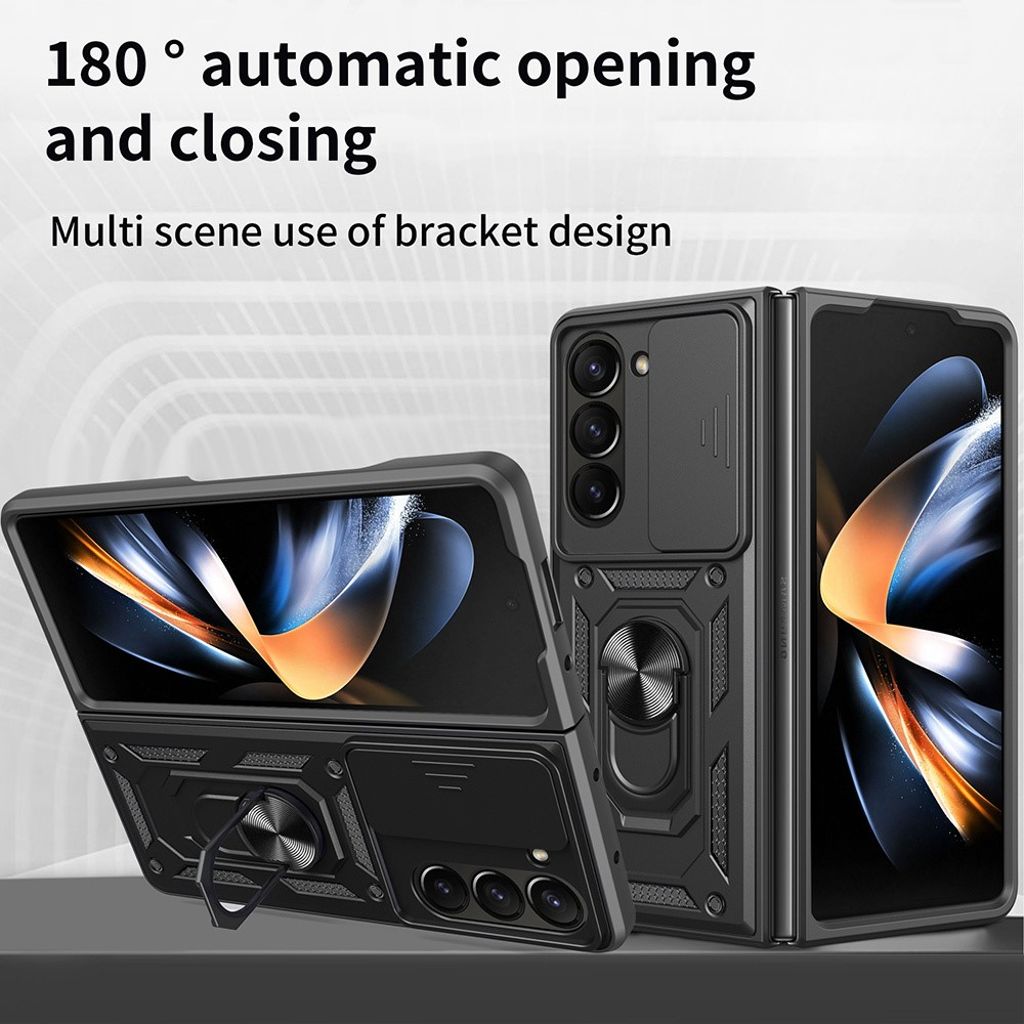 Samsung Galaxy Z Fold7 5G Skal med ringhållare - Svart