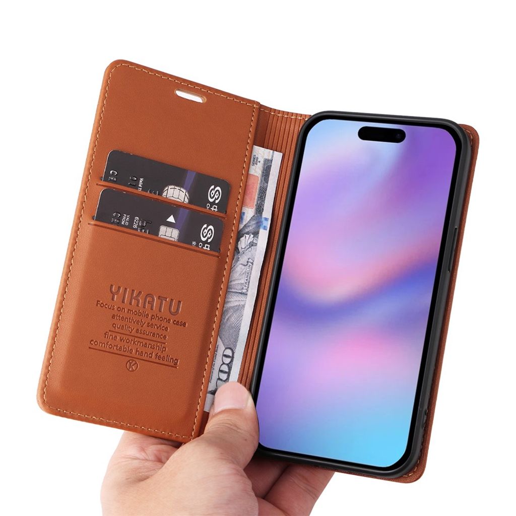YIKATU iPhone 17 Wallet cover - Brown