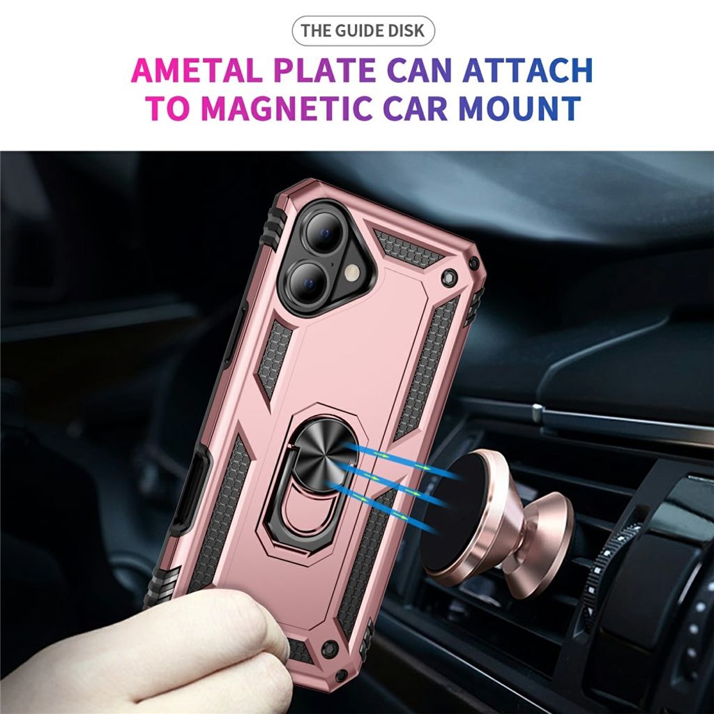 iPhone 17 Cover med ringholder - Rosa guld