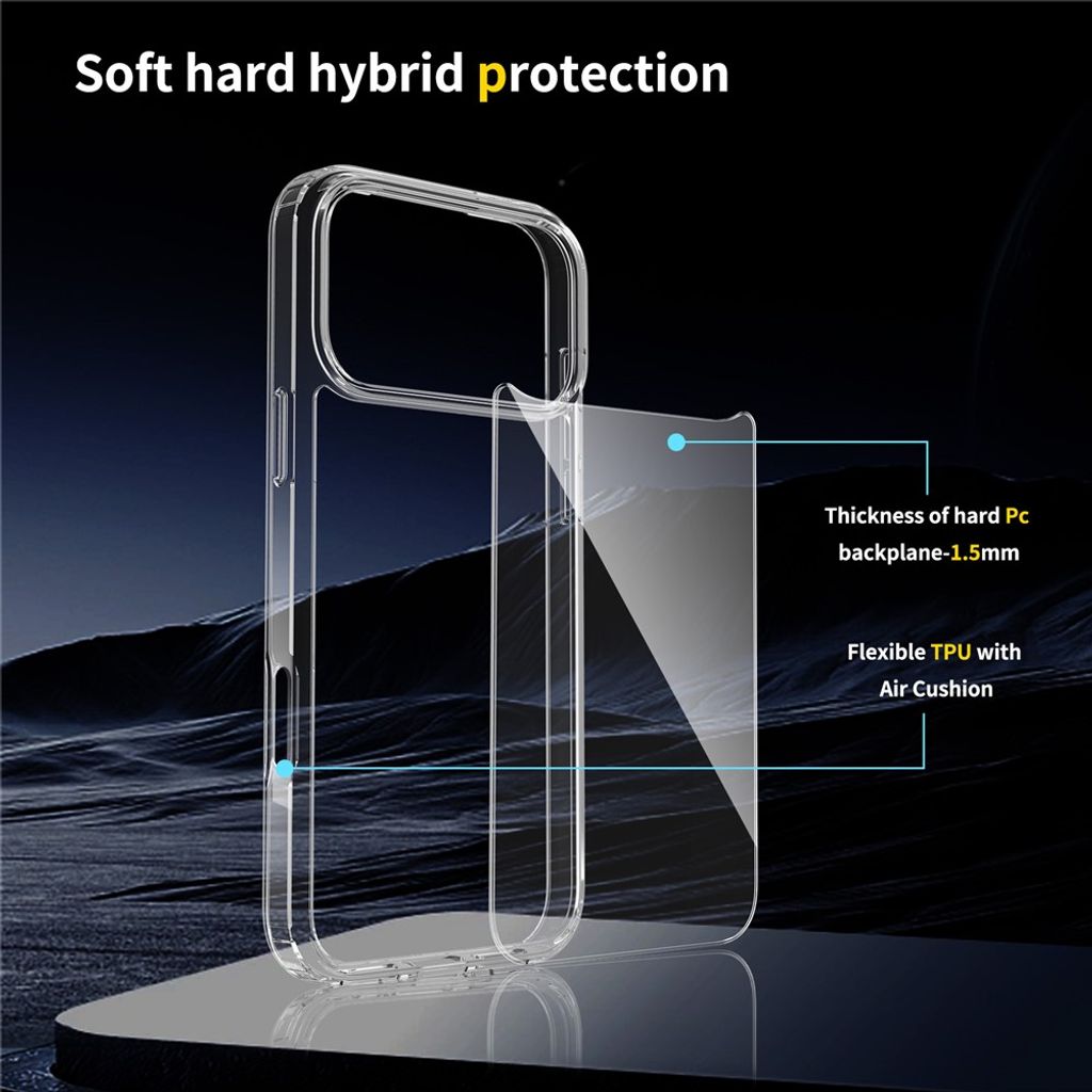 iPhone 18 Pro Max/17 Pro Max Skal med akrylbaksida - Svart