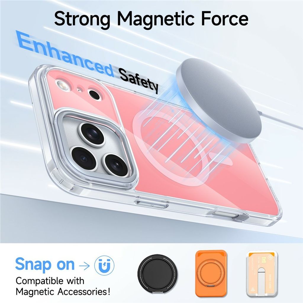 iPhone 18 Pro/17 Pro MagSafe Skal med akrylbaksida - Rosa
