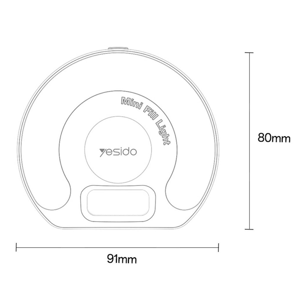YESIDO DH13 Selfie Ringlampe med LED-klip – 3 lystilstande