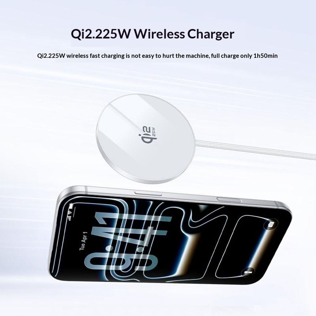 Yesido DS41 Qi2.2 Magnetisk Trådløs Lader – Hvit